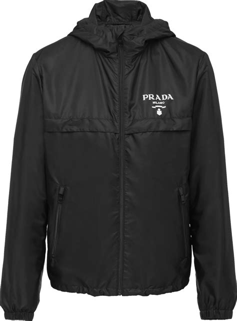 prada windbreaker black|Prada re nylon windbreaker.